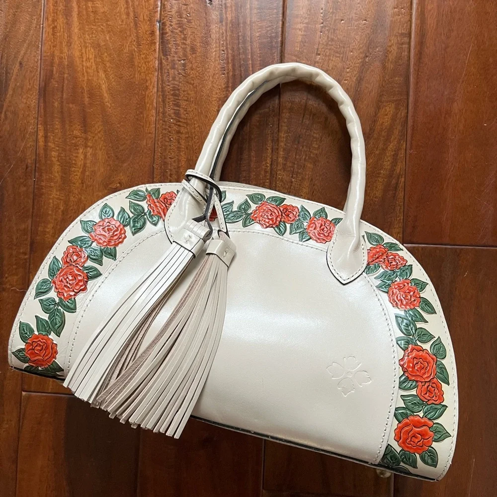 Patricia Nash Angelini Roses Leather Handbag - Picture 1 of 10